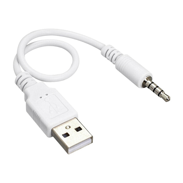 Cable de carga y sincronización de datos USB a conector Jack de 3,5 mm para iPod Shuffle de 1.ª/2.ª/3.ª generación, longitud: 15,5 cm