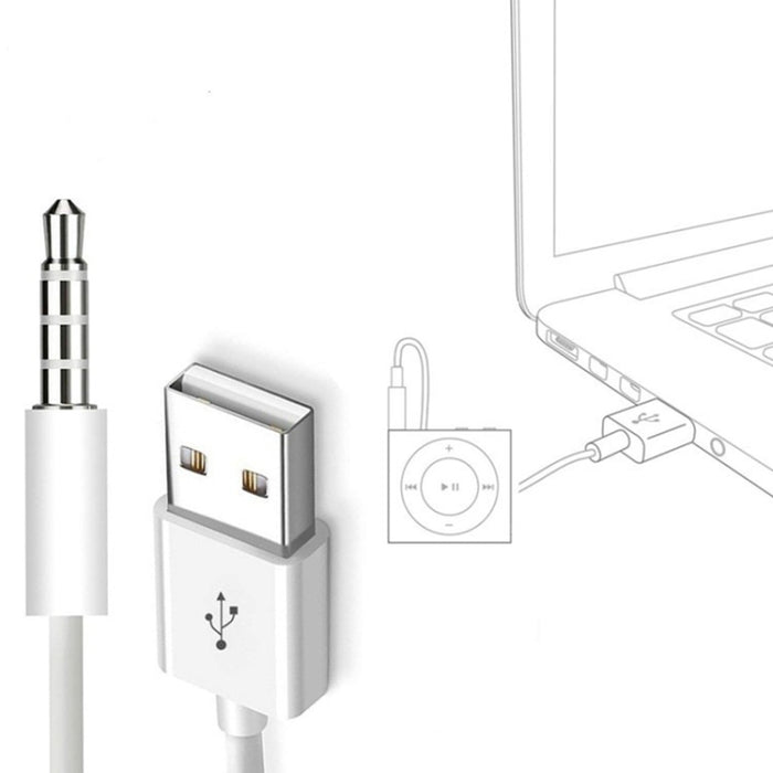 JW-SM1 Cable de carga y sincronización de datos USB a conector de 3,5 mm para iPod shuffle de 1.ª, 2.ª, 3.ª, 4.ª, 5.ª y 6.ª generación, longitud: 10 cm