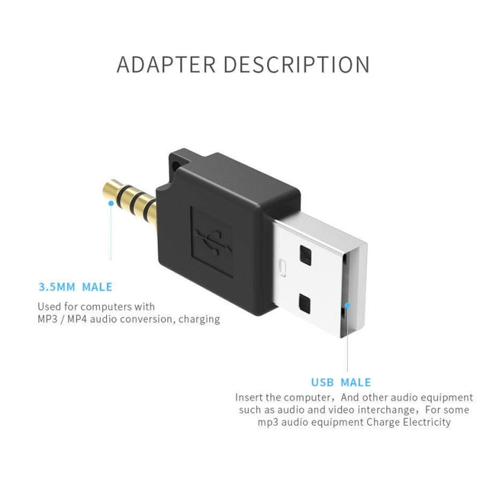 Para iPod shuffle 3.º/2.º adaptador de cargador de base de datos USB, longitud: 4,6 cm