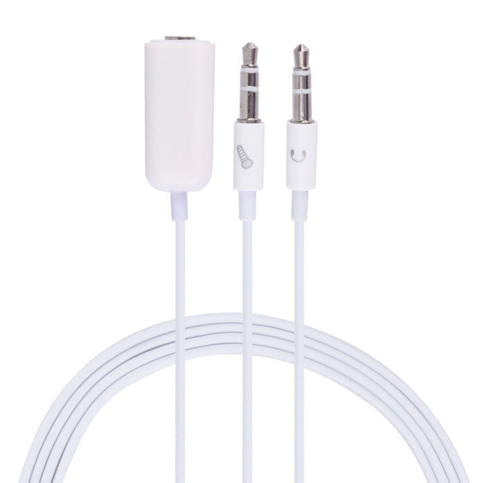 Conector de micrófono hembra de 3,5 mm a macho de 3,5 mm + cable adaptador de conector de auricular macho de 3,5 mm para computadora Apple, longitud: 78 cm