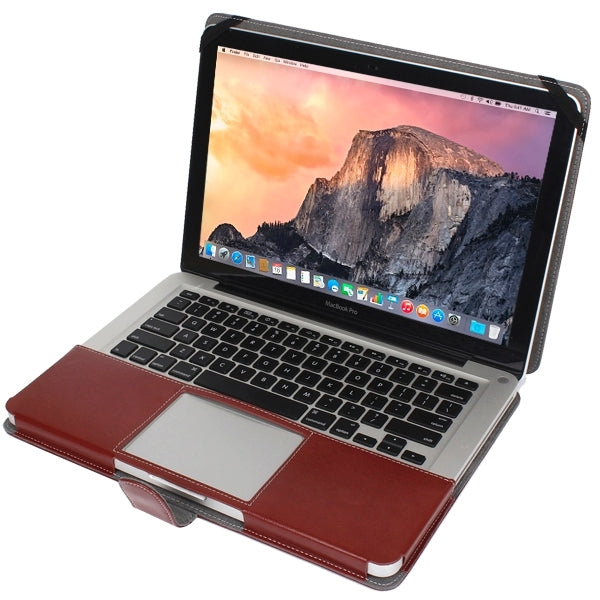 Funda de cuero para portátil con cierre a presión para MacBook Pro de 13,3 pulgadas