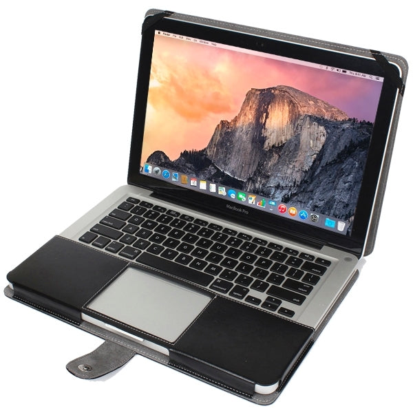 Funda de cuero para portátil con cierre a presión para MacBook Pro de 15,4 pulgadas