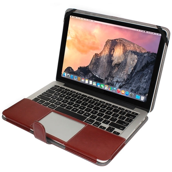 Funda de piel para portátil con cierre a presión para MacBook Pro Retina de 15,4 pulgadas