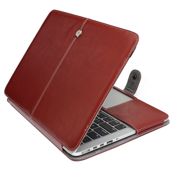 Funda de piel para portátil con cierre a presión para MacBook Pro Retina de 15,4 pulgadas