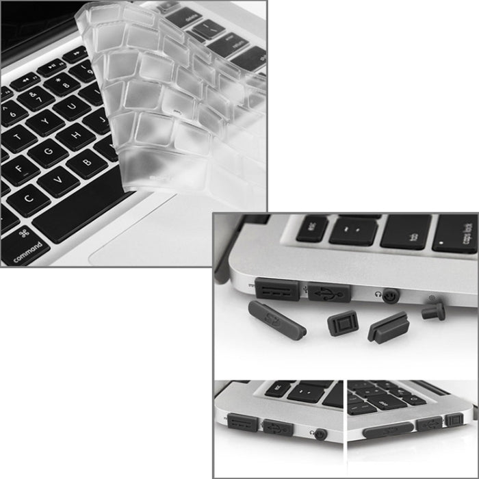ENKAY para Macbook Air de 13,3 pulgadas (versión de EE. UU.) / A1369 / A1466 Hat-Prince 3 en 1 Estuche protector de plástico rígido esmerilado con protector de teclado y tapón antipolvo para puerto