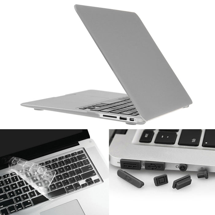 ENKAY para Macbook Air de 13,3 pulgadas (versión de EE. UU.) / A1369 / A1466 Hat-Prince 3 en 1 Estuche protector de plástico rígido esmerilado con protector de teclado y tapón antipolvo para puerto