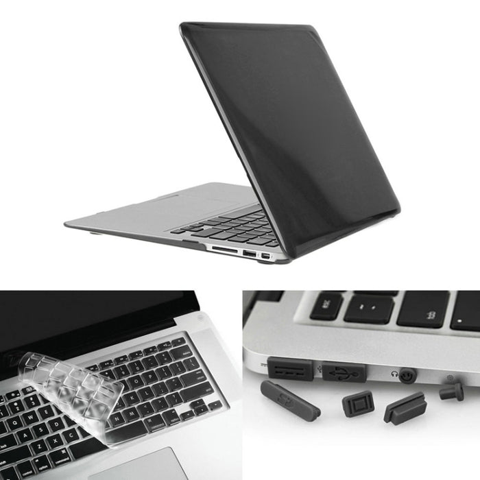 ENKAY para Macbook Air de 13,3 pulgadas (versión de EE. UU.) / A1369 / A1466 Hat-Prince 3 en 1 Estuche protector de plástico con carcasa dura de cristal con protector de teclado y tapón antipolvo para puerto