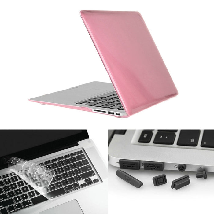 ENKAY para Macbook Air de 13,3 pulgadas (versión de EE. UU.) / A1369 / A1466 Hat-Prince 3 en 1 Estuche protector de plástico con carcasa dura de cristal con protector de teclado y tapón antipolvo para puerto