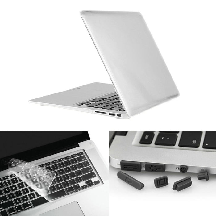 ENKAY para Macbook Air de 13,3 pulgadas (versión de EE. UU.) / A1369 / A1466 Hat-Prince 3 en 1 Estuche protector de plástico con carcasa dura de cristal con protector de teclado y tapón antipolvo para puerto