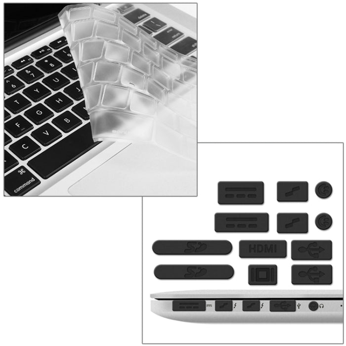 ENKAY para Macbook Pro Retina de 15,4 pulgadas (versión de EE. UU.) / A1398 Hat-Prince 3 en 1 Estuche protector de plástico rígido esmerilado con protector de teclado y tapón antipolvo para puerto