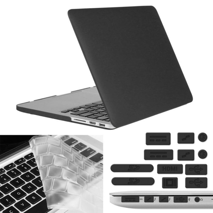 ENKAY para Macbook Pro Retina de 15,4 pulgadas (versión de EE. UU.) / A1398 Hat-Prince 3 en 1 Estuche protector de plástico rígido esmerilado con protector de teclado y tapón antipolvo para puerto
