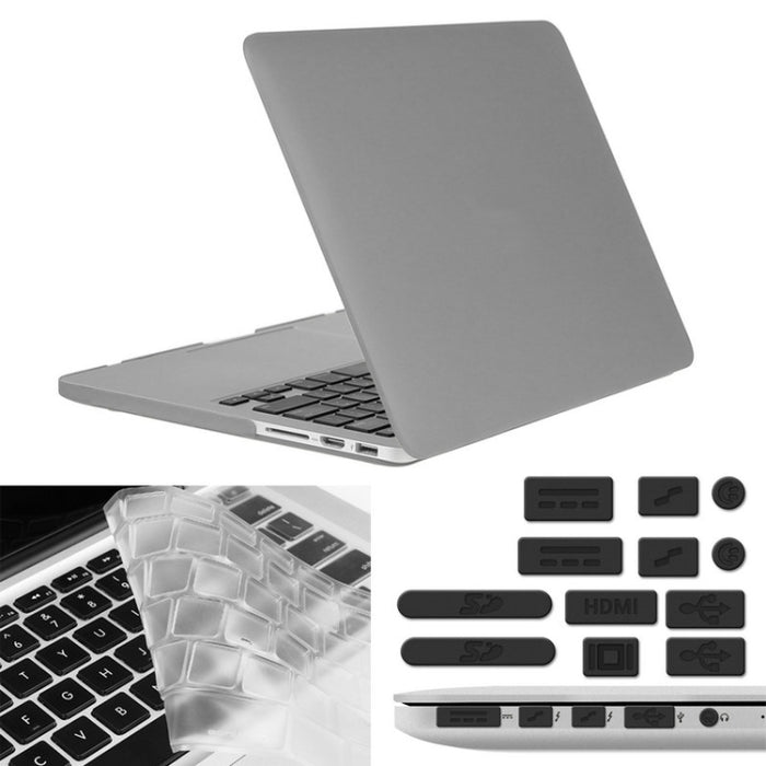 ENKAY para Macbook Pro Retina de 15,4 pulgadas (versión de EE. UU.) / A1398 Hat-Prince 3 en 1 Estuche protector de plástico rígido esmerilado con protector de teclado y tapón antipolvo para puerto