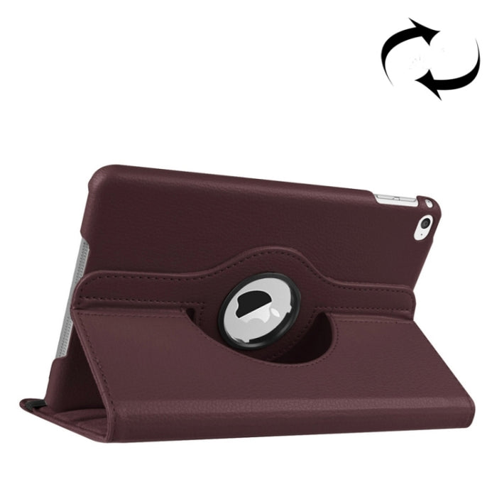 Litchi Texture Funda de cuero inteligente giratoria de 360 grados con soporte para iPad mini 4 / mini 5