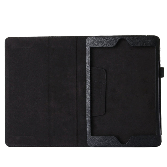 Funda protectora de cuero PU con tapa horizontal con textura Litchi y soporte para iPad mini 4