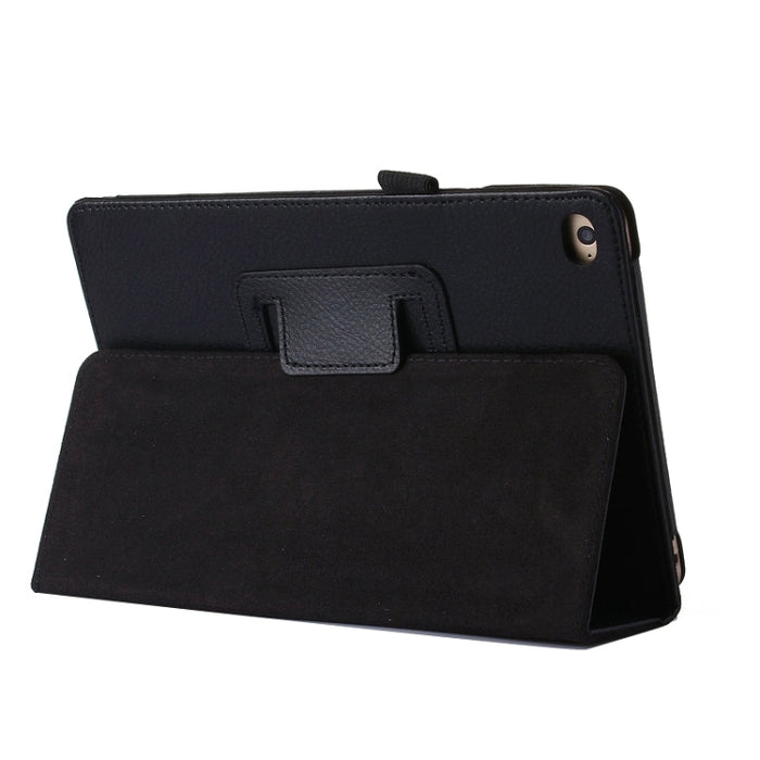 Funda protectora de cuero PU con tapa horizontal con textura Litchi y soporte para iPad mini 4