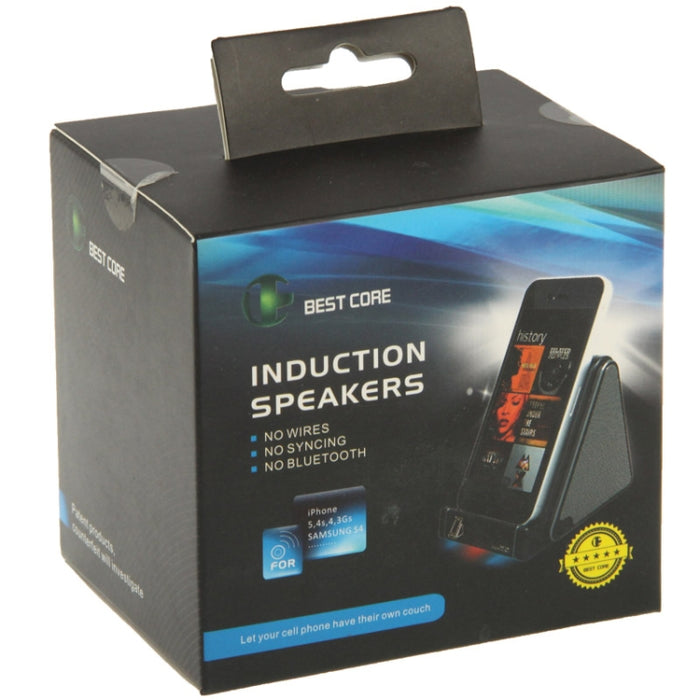 Soporte de altavoz de inducción amplificador de audio mágico inalámbrico para iPhone 5 y 5S y 5C / 4 y 4S (negro)