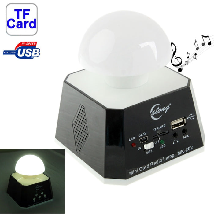 Altavoz multiluces CT-0019 con radio FM, compatible con tarjeta TF