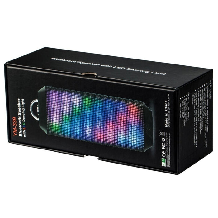 Altavoz Bluetooth YM-339 2 x 5W con luces LED, compatible con tarjeta TF