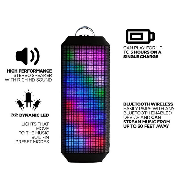 Altavoz Bluetooth YM-339 2 x 5W con luces LED, compatible con tarjeta TF