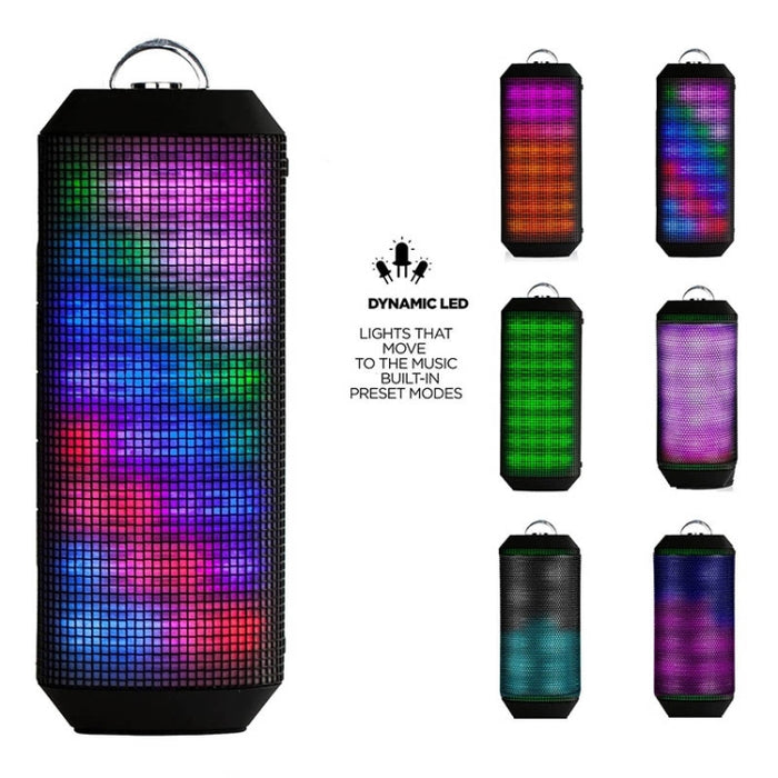 Altavoz Bluetooth YM-339 2 x 5W con luces LED, compatible con tarjeta TF