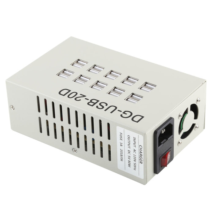 60W 12A 20 puertos USB cargador rápido estación viaje cargador de escritorio adaptador de corriente