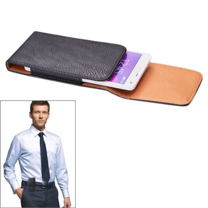 Riñonera estilo vertical con textura Litchi para iPhone 6S Plus, iPhone 6 Plus, Galaxy Note 5 / Note 4 / Note 3 / Note II / N7100 / S6 Edge Plus / A8