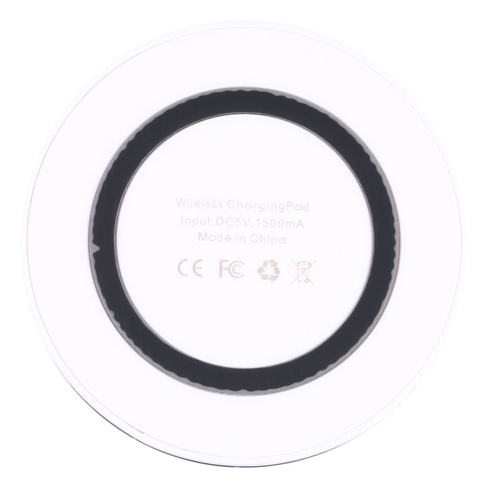 Almohadilla de carga inalámbrica redonda estándar QI universal (blanco + rojo)