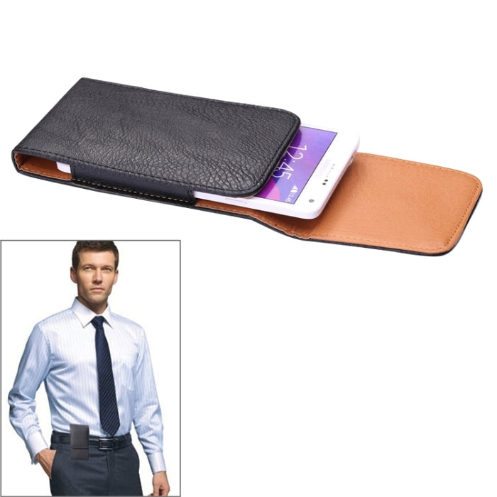 Riñonera estilo vertical con textura Litchi para iPhone 6s Plus / iPhone 6 Plus y Galaxy Note 8 / Note 5 / Note 4 / Note III / S6 Edge Plus