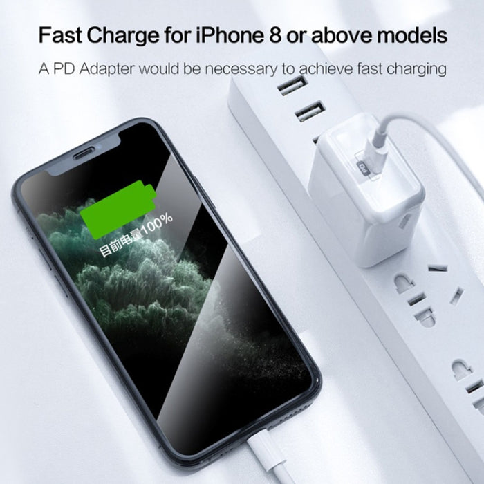Cable de datos USB-C / Type-C 3.1 macho a macho de 8 pines de 1 m para iPhone / iPad