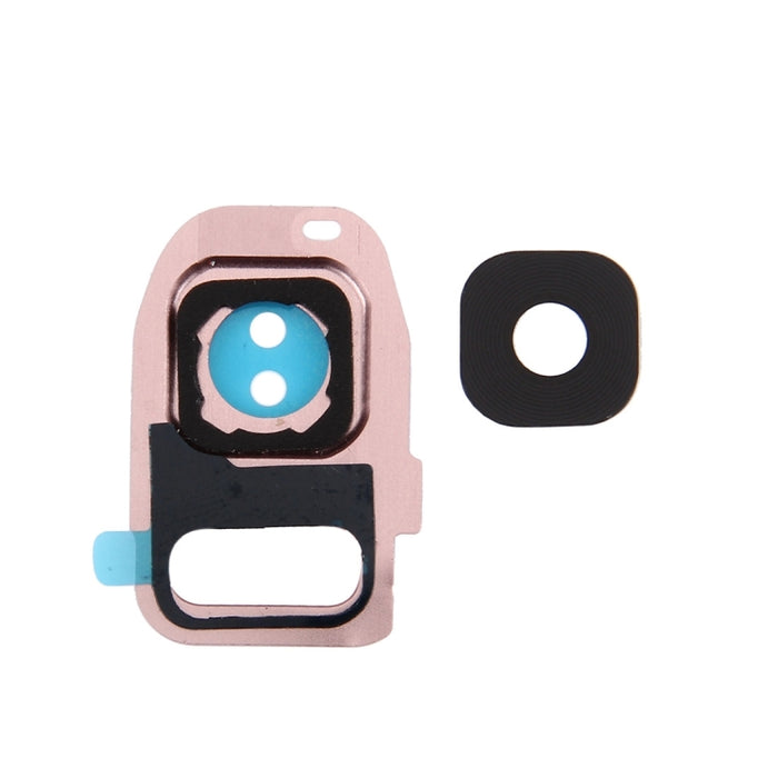 Para Galaxy S7 / G930 10 piezas cubierta de lente de cámara trasera + soporte de linterna