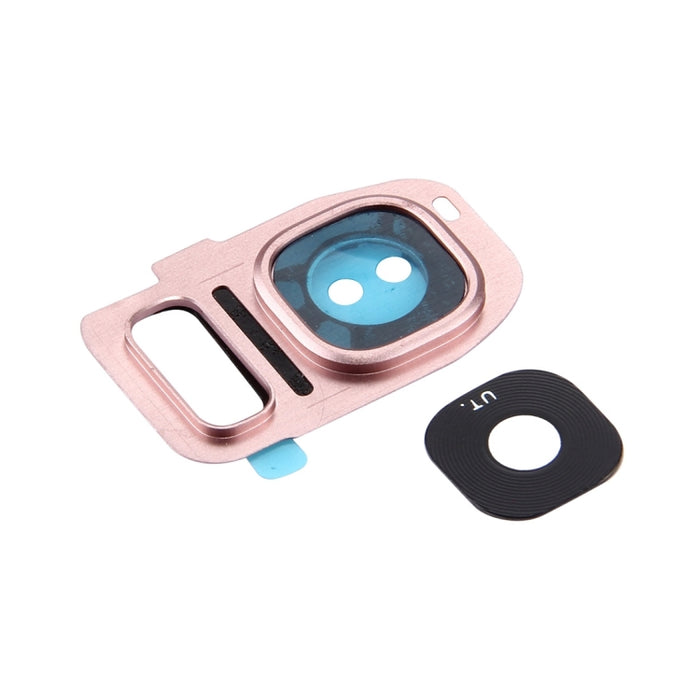 Para Galaxy S7 / G930 10 piezas cubierta de lente de cámara trasera + soporte de linterna