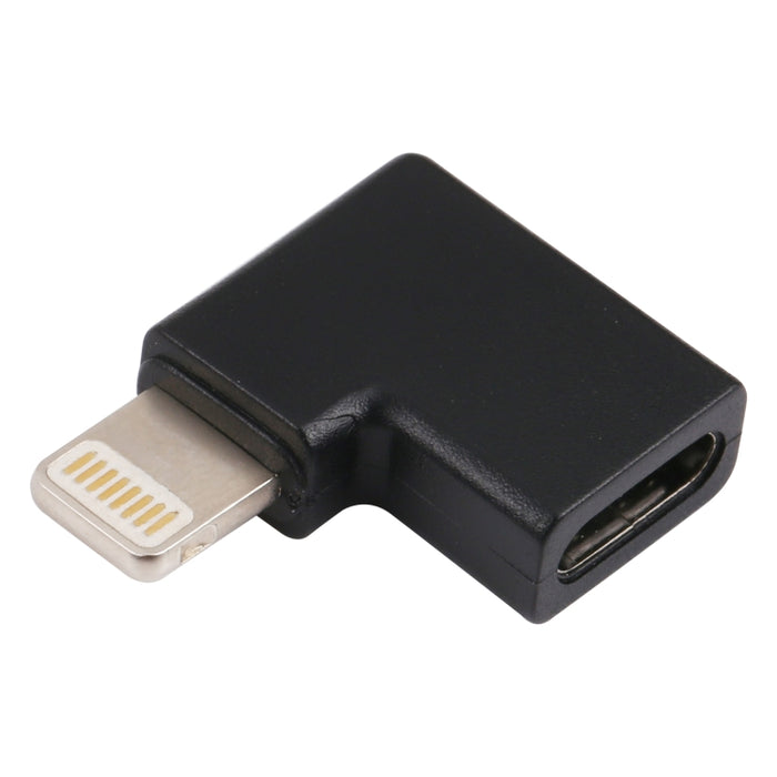 Adaptador de carga de codo macho de 8 pines a USB-C / tipo C hembra
