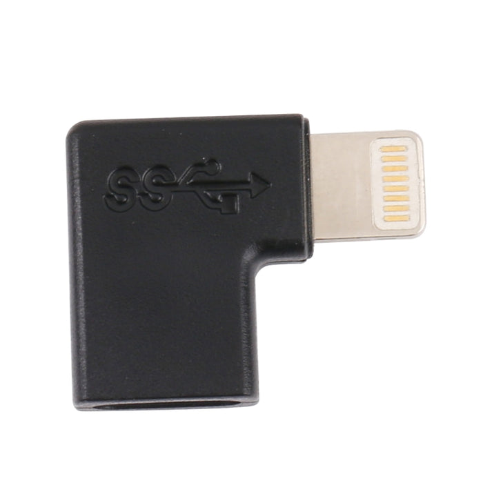 Adaptador de carga de codo macho de 8 pines a USB-C / tipo C hembra
