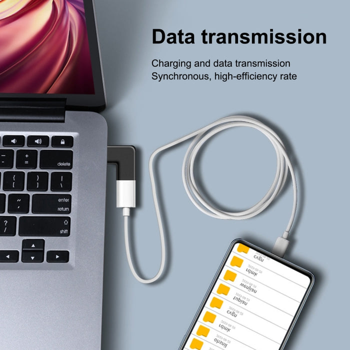 Adaptador de carga de codo macho de 8 pines a USB-C / tipo C hembra
