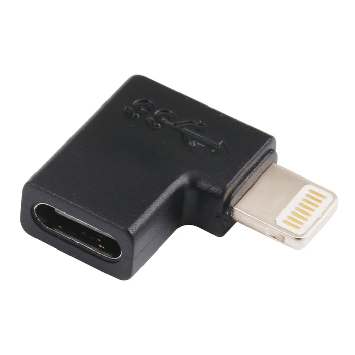 Adaptador de carga de codo macho de 8 pines a USB-C / tipo C hembra