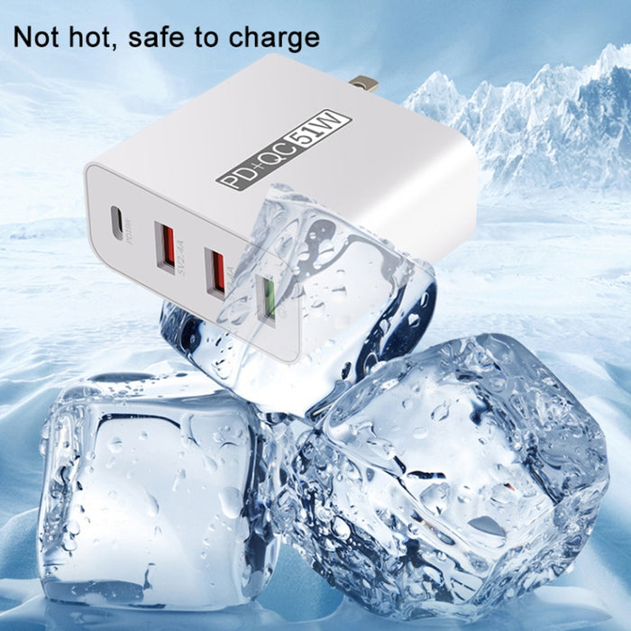 WLX-A6 Adaptador de corriente para cargador de viaje USB de carga rápida de 4 puertos, enchufe de EE. UU.