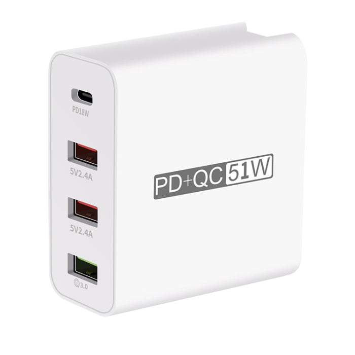 WLX-A6 Adaptador de corriente de cargador de viaje USB de carga rápida de 4 puertos, enchufe AU