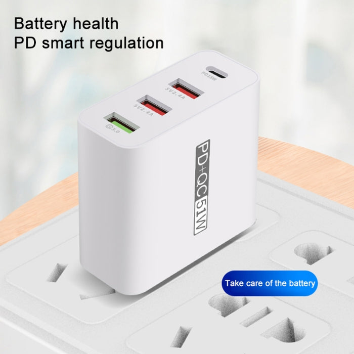 WLX-A6 Adaptador de corriente de cargador de viaje USB de carga rápida de 4 puertos, enchufe AU