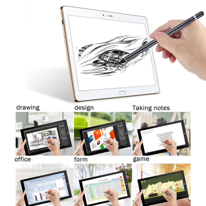 Lápiz óptico capacitivo para pantalla táctil, recargable, universal, largo, con punta de metal superfina de 2,3 mm, para iPhone, iPad, Samsung y otros teléfonos inteligentes o tabletas con pantalla táctil capacitiva