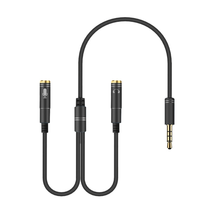Divisor de cable de audio de alta elasticidad TPE 2 en 1 macho de 3,5 mm a doble hembra de 3,5 mm, longitud del cable: 32 cm