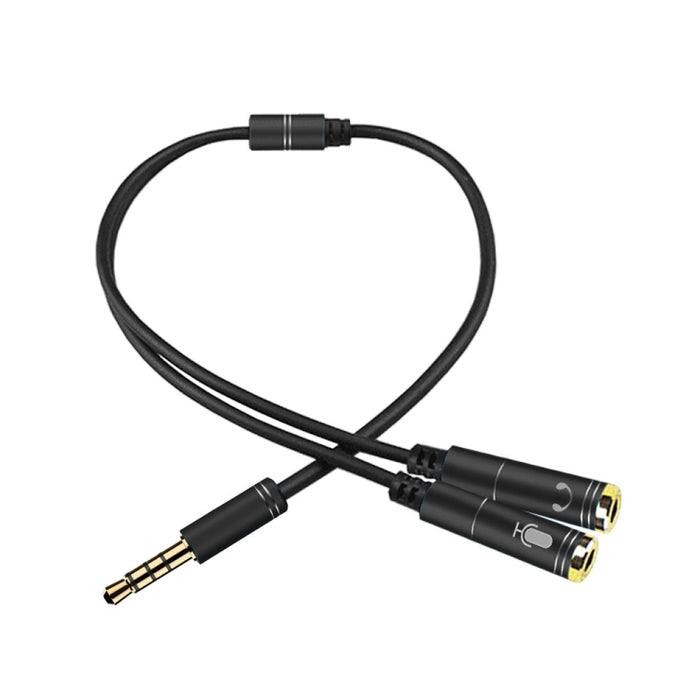 Divisor de cable de audio de alta elasticidad TPE 2 en 1 macho de 3,5 mm a doble hembra de 3,5 mm, longitud del cable: 32 cm