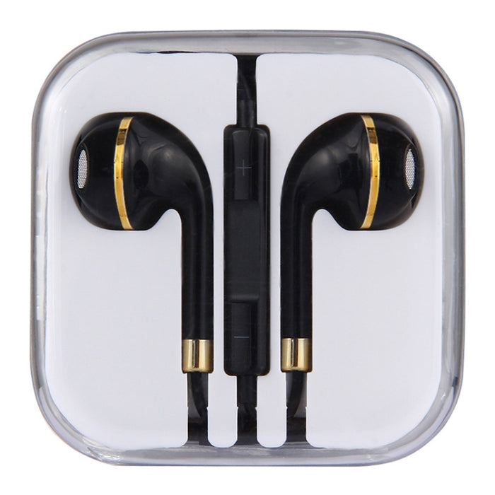 Auricular interno de 3,5 mm con cuerpo de alambre negro con control de línea y micrófono para iPhone, Galaxy, Huawei, Xiaomi, LG, HTC y otros teléfonos inteligentes