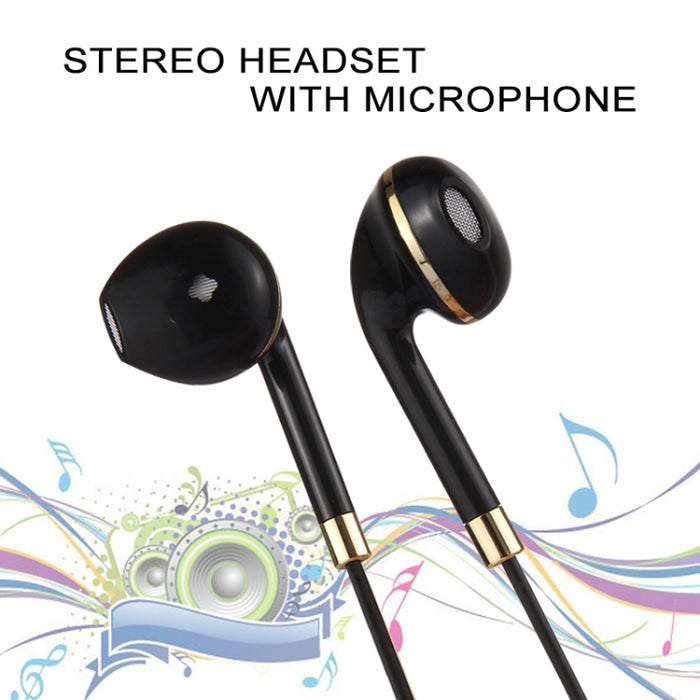 Auricular interno de 3,5 mm con cuerpo de alambre negro con control de línea y micrófono para iPhone, Galaxy, Huawei, Xiaomi, LG, HTC y otros teléfonos inteligentes