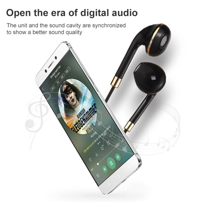 Auricular interno de 3,5 mm con cuerpo de alambre negro con control de línea y micrófono para iPhone, Galaxy, Huawei, Xiaomi, LG, HTC y otros teléfonos inteligentes
