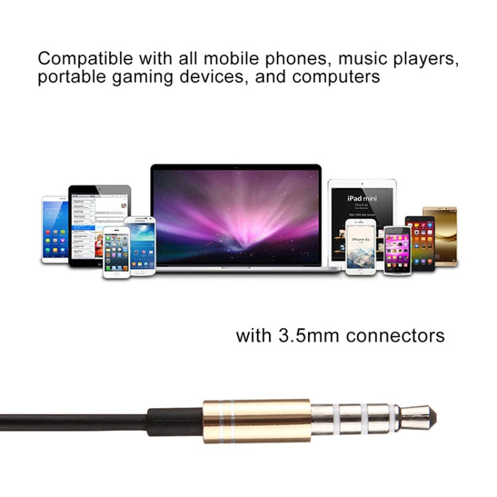 Auricular interno de 3,5 mm con cuerpo de alambre negro con control de línea y micrófono para iPhone, Galaxy, Huawei, Xiaomi, LG, HTC y otros teléfonos inteligentes