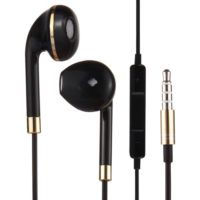 Auricular interno de 3,5 mm con cuerpo de alambre negro con control de línea y micrófono para iPhone, Galaxy, Huawei, Xiaomi, LG, HTC y otros teléfonos inteligentes