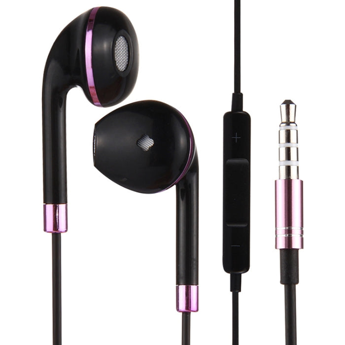 Auricular interno de 3,5 mm con cuerpo de alambre negro con control de línea y micrófono para iPhone, Galaxy, Huawei, Xiaomi, LG, HTC y otros teléfonos inteligentes