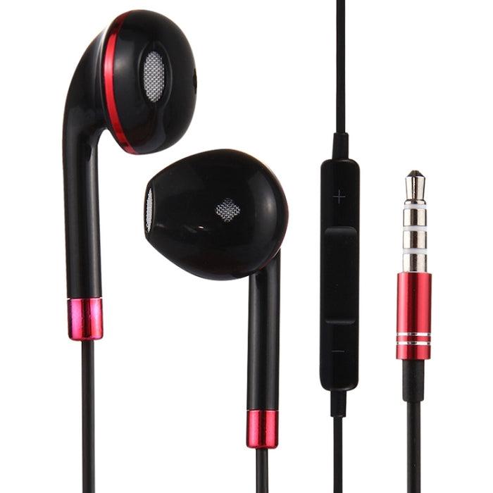Auricular interno de 3,5 mm con cuerpo de alambre negro con control de línea y micrófono para iPhone, Galaxy, Huawei, Xiaomi, LG, HTC y otros teléfonos inteligentes