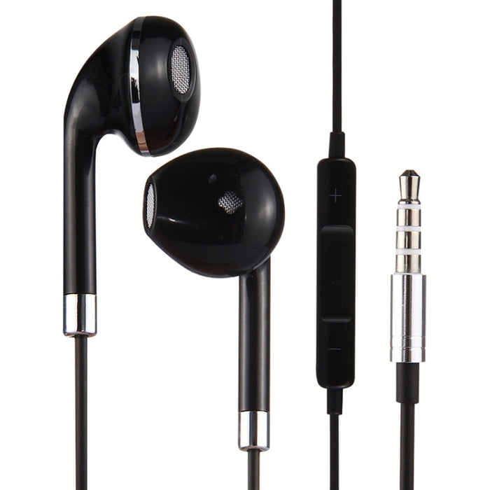 Auricular interno de 3,5 mm con cuerpo de alambre negro con control de línea y micrófono para iPhone, Galaxy, Huawei, Xiaomi, LG, HTC y otros teléfonos inteligentes