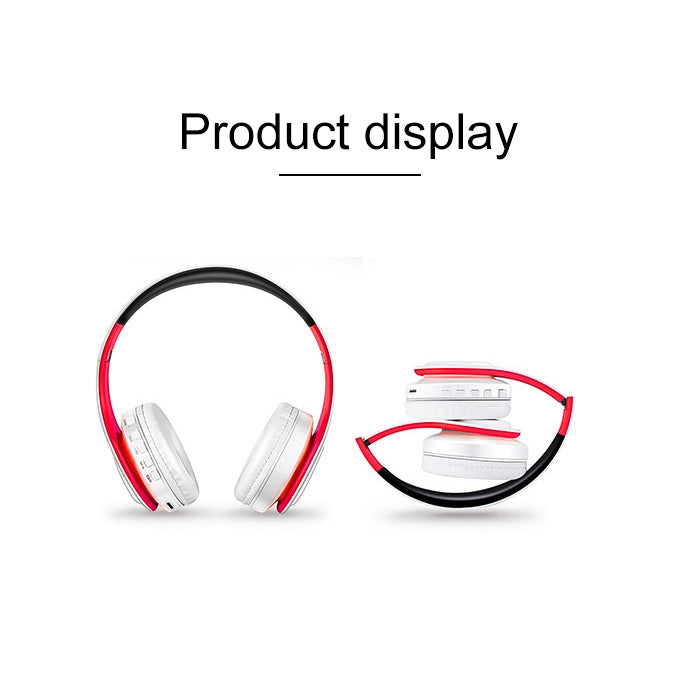 LPT660 Auriculares inalámbricos plegables deportivos con música estéreo y Bluetooth, compatibles con tarjeta TF